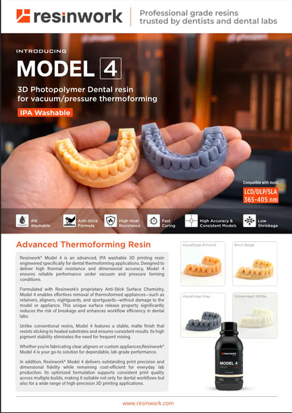 Resinwork model 4 3D printing dental Resin flyer page 1