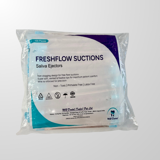 M R Dental Disposable Saliva Ejectors - Flexible Suction Tips with Non-Toxic Material (100 Pcs/Pack)